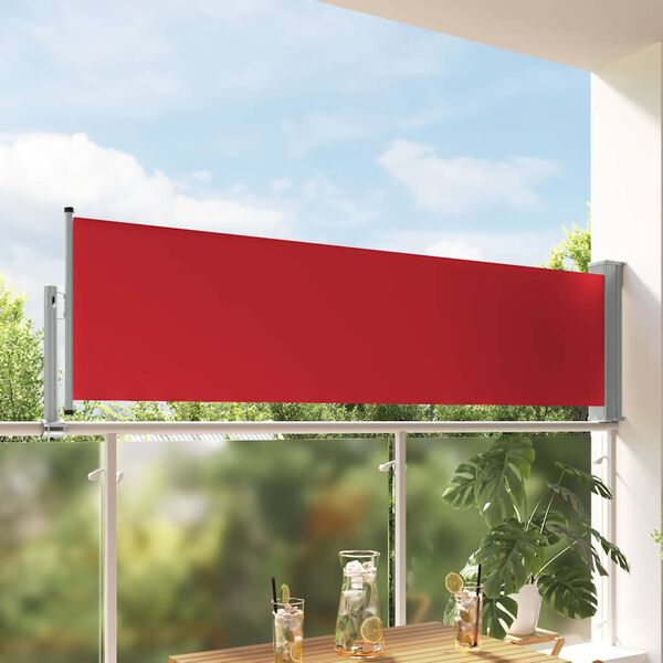 vidaXL Auvent lat&eacute;ral r&eacute;tractable de patio 80x300 cm Rouge