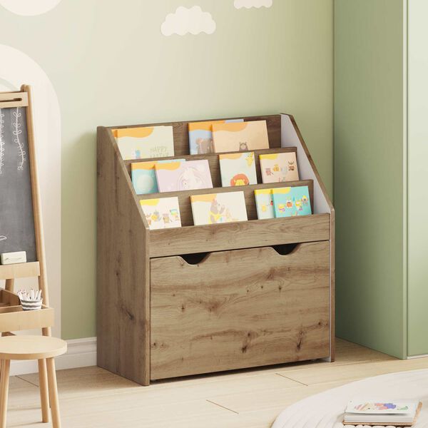 vidaXL Biblioth&egrave;que pour enfants Ch&ecirc;ne artisanal 60 x 29,5 x 69 cm