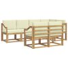 vidaXL Ensemble de canap&eacute;s d'ext&eacute;rieur 7 pcs Blanc et cr&egrave;me Polyester