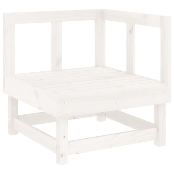 vidaXL Canap&eacute; d'angle de jardin blanc bois de pin massif