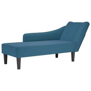 vidaXL Fauteuil long avec accoudoir droit bleu velours