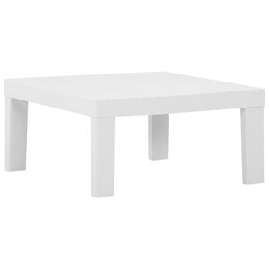 vidaXL Table de salon de jardin Plastique blanc
