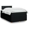 vidaXL Sommier &agrave; lattes de lit avec matelas noir 120x190 cm tissu