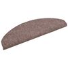 vidaXL Tapis d'escalier auto-adh&eacute;sifs 15 pi&egrave;ces 65 x 21 x 4 cm Marron clair Demi-rond Grand
