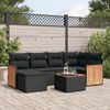 vidaXL Salon de jardin 7 pcs avec coussins noir r&eacute;sine tress&eacute;e