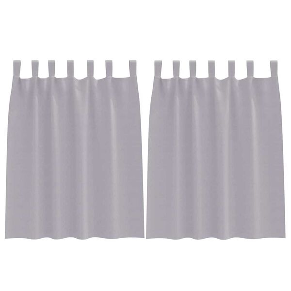 vidaXL Rideaux occultants avec anneaux 2 pcs Gris m&eacute;tal 140 x 140 cm