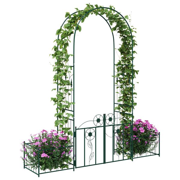 vidaXL Arche de jardin avec verrouillage Vert 203 x 50 x 218 cm