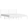 vidaXL Cadre de lit métal sans matelas et tête de lit blanc 183x213 cm