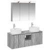 vidaXL Ensemble d'armoire de salle de bain 4 pc Sonoma gris