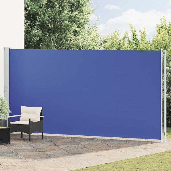 vidaXL Auvent lat&eacute;ral r&eacute;tractable de patio 200x600 cm Bleu