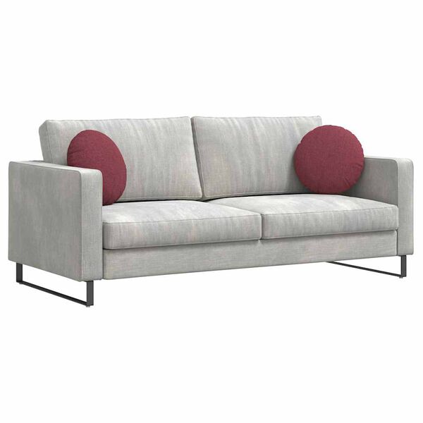 vidaXL Coussins de si&egrave;ge 2 pcs Bordeaux &Oslash;40 x 13 cm tissu