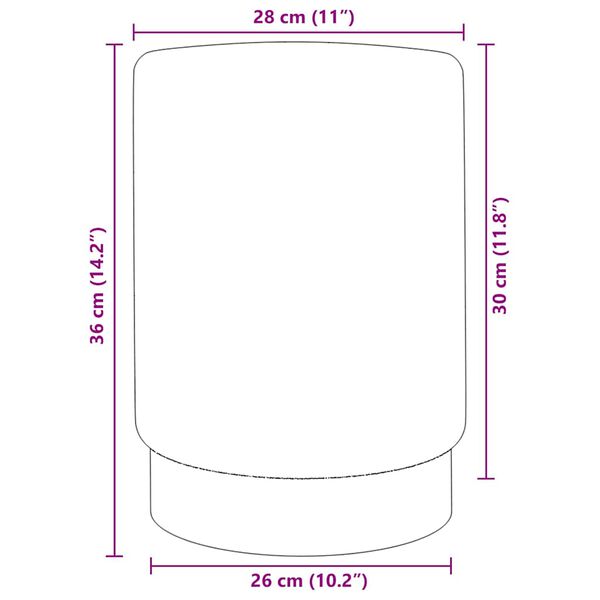vidaXL Tabouret Abricot et doré Velours 28 x 36 cm