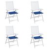 vidaXL Coussins de chaise de jardin lot de 4 bleu royal 40x40x4 cm