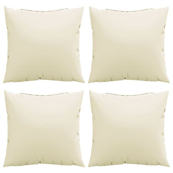 vidaXL Coussins décoratifs lot de 4 crème 50x50 cm tissu
