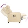 vidaXL Fauteuil électrique de massage Crème Tissu