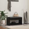 vidaXL Banc d'entr&eacute;e avec coussin Ch&ecirc;ne Noir 83 x 38 x 45 cm