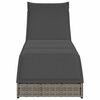 vidaXL Chaise longue pliante coussin et rangement gris résine tressée