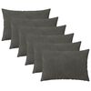 vidaXL Housse de coussin 6 pcs HEERLEN Gris fonc&eacute; 30 x 50 cm Velours