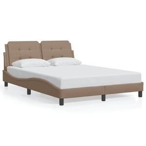 VidaXL Cadre de lit sans matelas Zadar cappuccino 140x200 cm similicuir