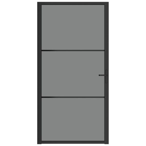 vidaXL Porte intérieure 102,5x201,5 cm Noir Verre ESG et aluminium