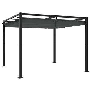 vidaXL Tonnelle de jardin avec toit r&eacute;tractable anthracite 3x3 m acier