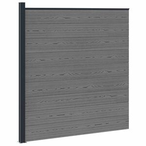 vidaXL Ensemble de Cl&ocirc;ture 175 x 186 cm WPC et Aluminium Gris