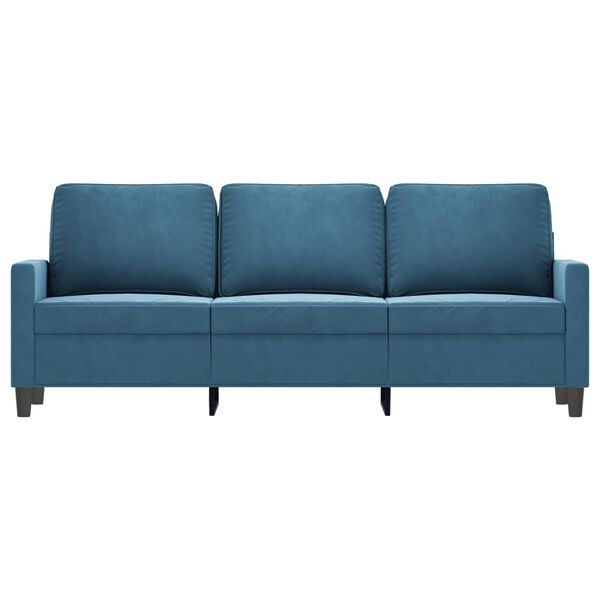 vidaXL Canap&eacute; &agrave; 3 places Bleu 180 cm Velours
