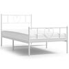 vidaXL Cadre de lit métal sans matelas avec pied de lit blanc 90x190cm