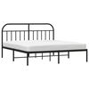 vidaXL Cadre de lit m&eacute;tal sans matelas avec t&ecirc;te de lit noir 183x213cm
