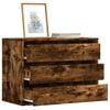 vidaXL Commode d'angle ch&ecirc;ne fum&eacute; 80x41x58 cm bois d'ing&eacute;nierie