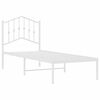 vidaXL Cadre de lit m&eacute;tal sans matelas avec t&ecirc;te de lit blanc 75x190cm
