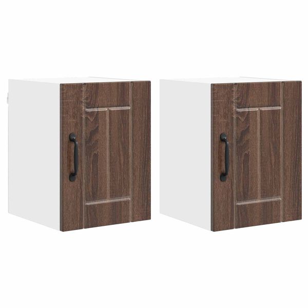vidaXL Armoire de cuisine 2 pcs Ch&ecirc;ne brun 30 x 31 x 40 cm