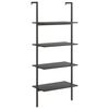 vidaXL &Eacute;tag&egrave;re inclin&eacute;e &agrave; 4 niveaux Noir 64x35x152,5 cm