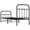 vidaXL Cadre de lit métal sans matelas avec pied de lit noir 75x190 cm