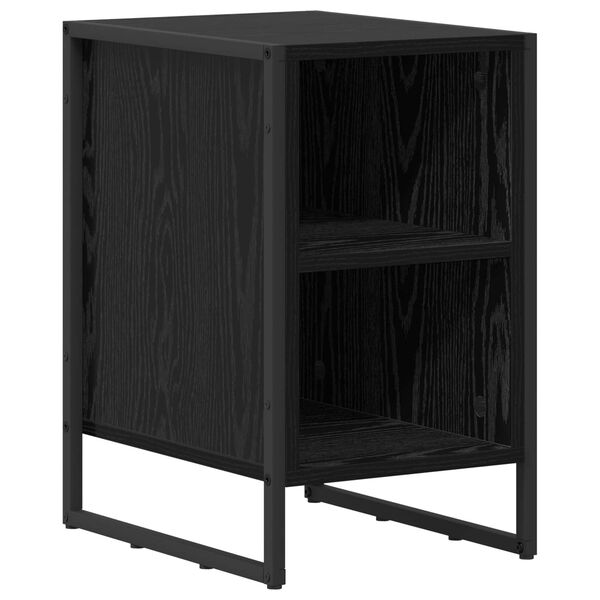 vidaXL Table de chevet Ch&ecirc;ne noir 39.5 x 30 x 50 cm Bois d'ing&eacute;nierie