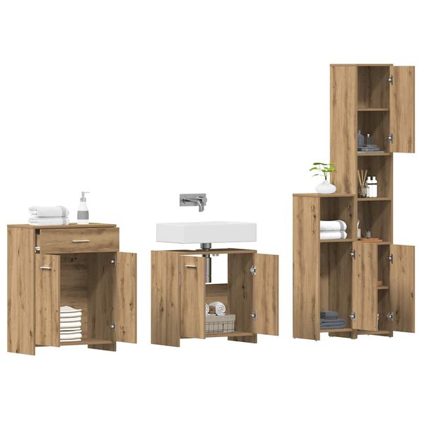 vidaXL Ensemble de meubles salle de bain 4 pcs bois d'ingénierie