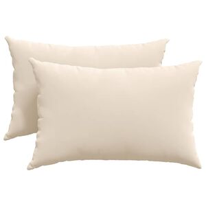vidaXL Coussins de canap&eacute; 2 pcs Beige 60 x 40 cm tissu