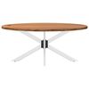 vidaXL Table à manger marron clair bois de chêne massif ovale