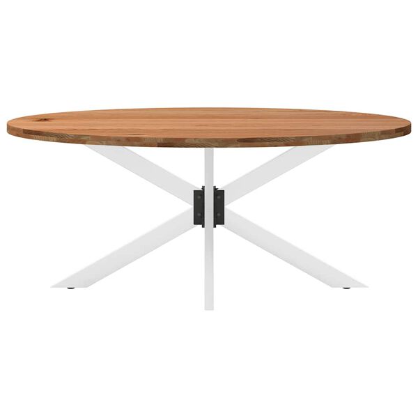 vidaXL Table à manger marron clair bois de chêne massif ovale