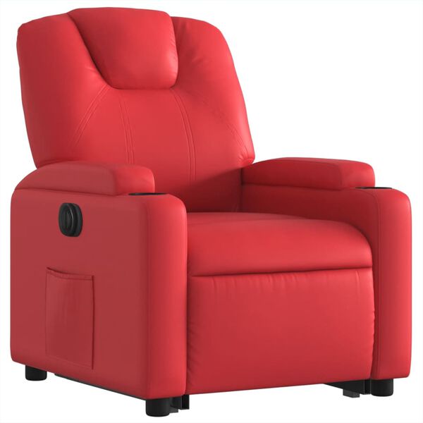 vidaXL Fauteuil inclinable &eacute;lectrique rouge similicuir