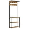 vidaXL Porte-manteau et rangement des chaussures bois de manguier fer