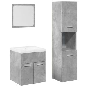 vidaXL Ensemble de meubles de salle de bain 4 pcs gris b&eacute;ton