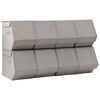 vidaXL Bo&icirc;tes de rangement empilables avec couvercle 8 pcs Tissu Gris