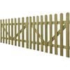 vidaXL Portail de cl&ocirc;ture &agrave; piquets 2 pcs Bois impr&eacute;gn&eacute; 300x120 cm