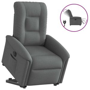 vidaXL Fauteuil inclinable &eacute;lectrique gris fonc&eacute; tissu