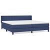 vidaXL Sommier &agrave; lattes de lit avec matelas Bleu 200x200 cm Tissu