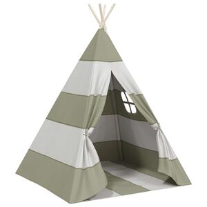 vidaXL Tente pour enfants Ray&eacute; Gris et blanc 120 x 120 x 150 cm