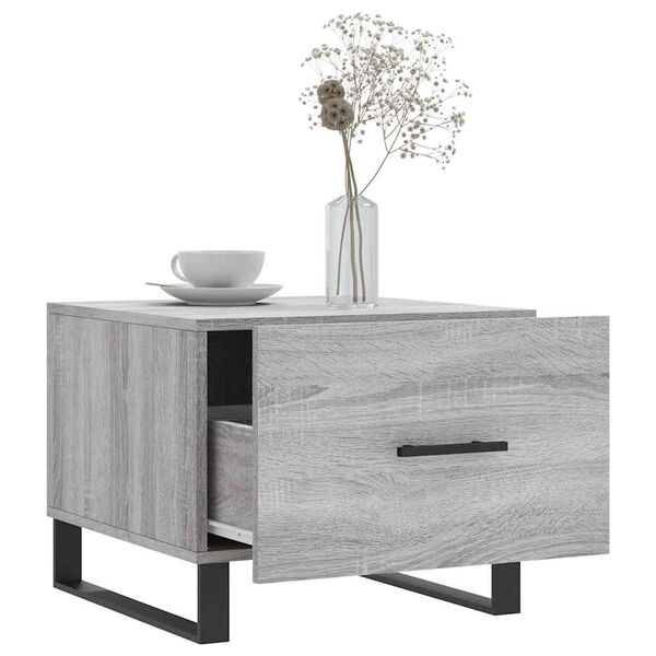 vidaXL Table basse Sonoma gris 50x50x40 cm Bois d'ing&eacute;nierie