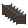 vidaXL Chaises de jardin avec coussins taupe lot de 6 Bois teck massif