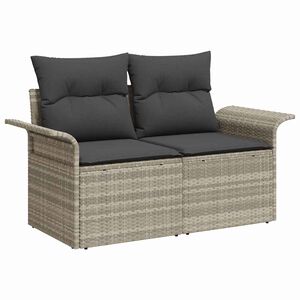 vidaXL Canap&eacute; de jardin Gris clair 141 x 62 x 69 cm polyrotin